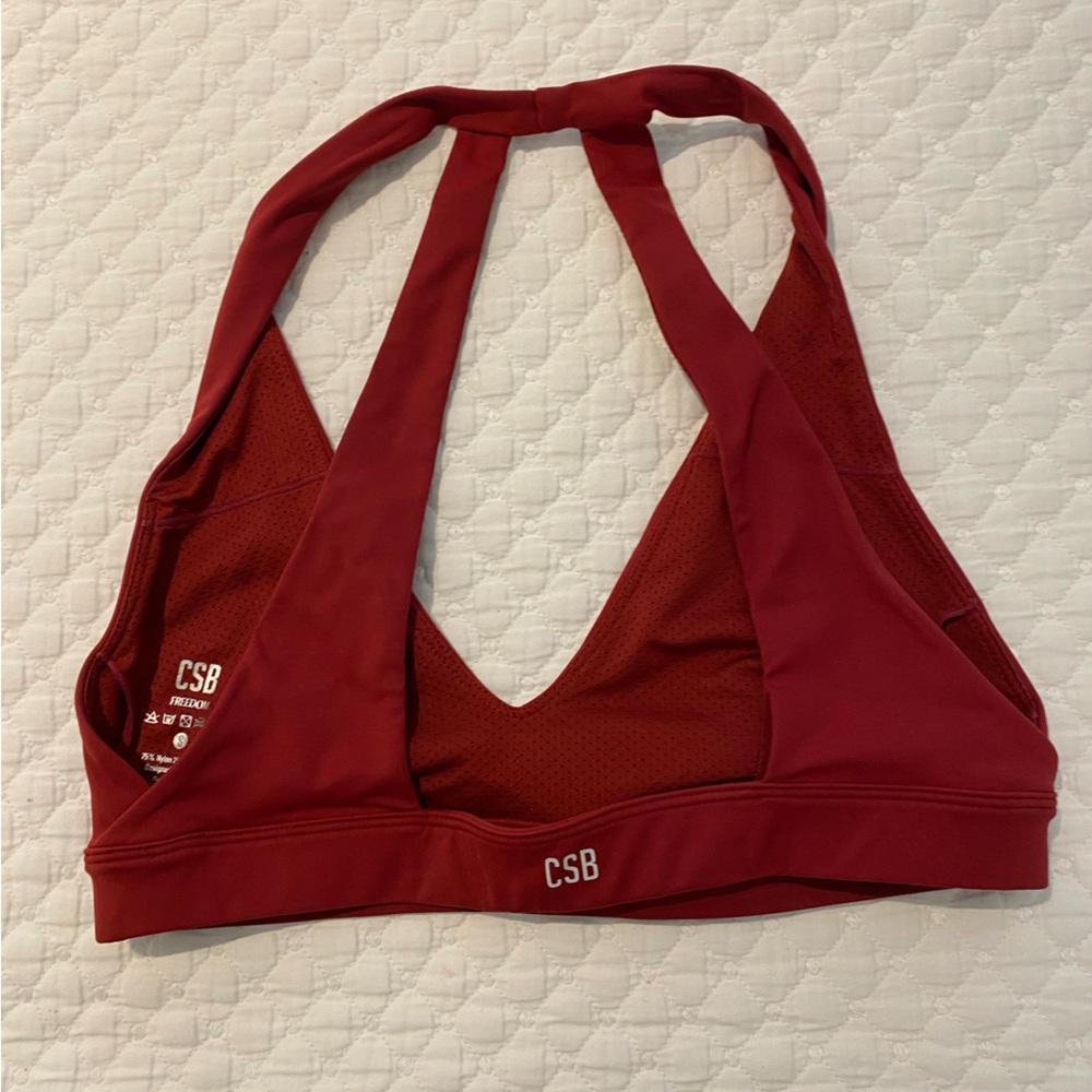 CSB sold out Deep V Burgundy Freedom set-  Performance Sports Bra and 5” shorts